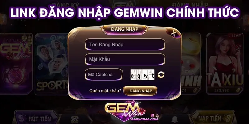 Hướng dẫn đăng nhập Gemwin